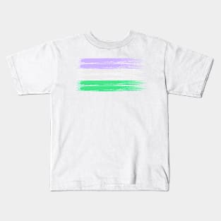 Pride Collection - Genderqueer Pride Flag (Paint Streak/Horizontal) Kids T-Shirt